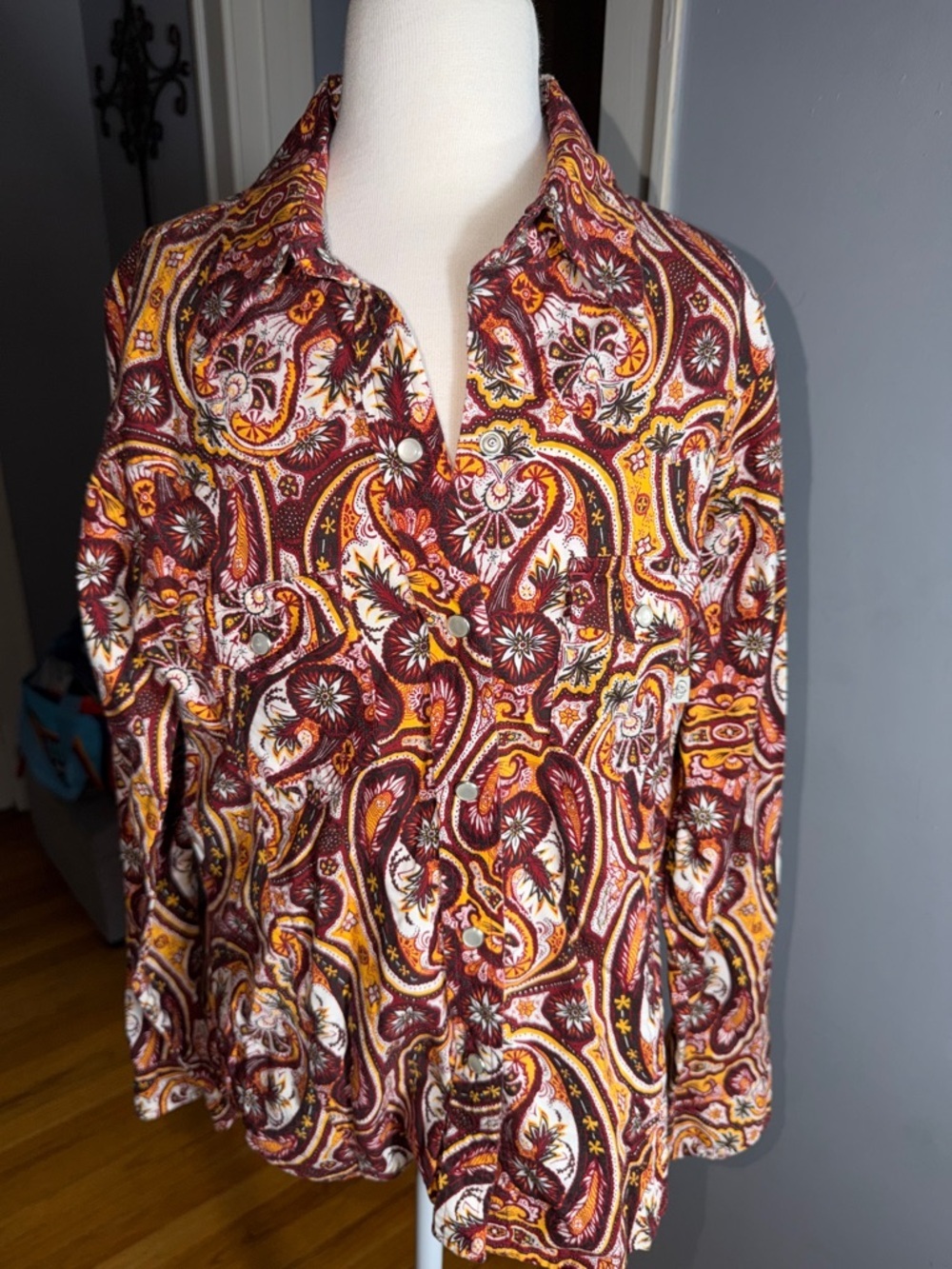 Patagonia 100% Organic Cotton Multicolor Paisley Button-Up Shirt